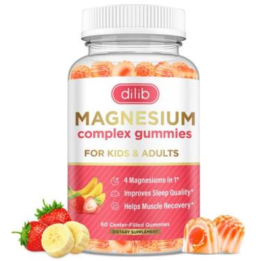 Imagem de Gomas com complexo de magnésio dilib 60 banana vegana e morango