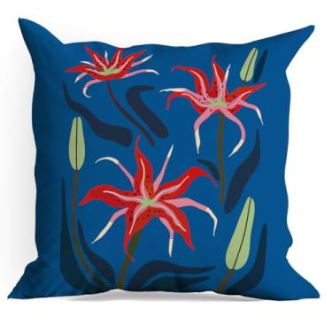 Imagem de Capas de almofada Beauty Flowers Pacote com 18 x 18 capas de almofada florais vintage para sala de estar, casa de fazenda, quarto, sofá-cama, decoração de assento de carro, almofadas estéticas para