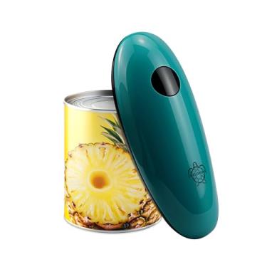 Imagem de Abridor de latas elétrico, operação automática com um toque, abridor de lata com uma mão operado por bateria para idosos, com corte de borda suave, utensílio de cozinha (azul)