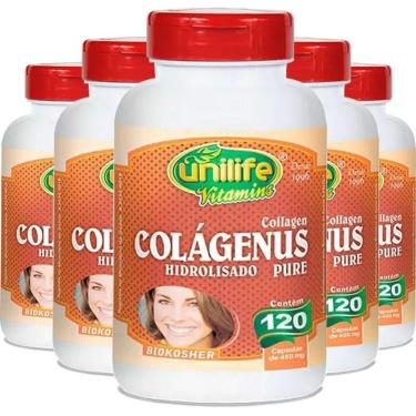 Imagem de Kit 5 Colágeno Hidrolisado Colágenus 120 Cápsulas Unilife