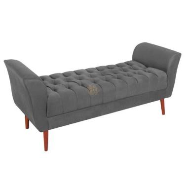 Imagem de Recamier Grécia 1,50m Vit Decor  Suede Premium, Espuma D26 e Pés de Ma
