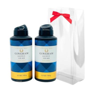 Imagem de Bath & Body Works Coleção masculina spray corporal desodorizante - GINGHAM HERO - Pacote de presente para férias - lote de 2