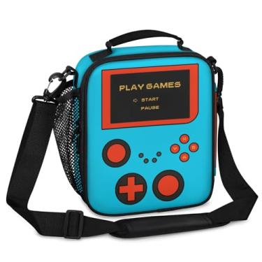 Imagem de KATHRYNAYA Lancheiras para meninos para controle de videogame escolar, lancheira infantil isolada portátil com alça de ombro ajustável e suporte de garrafa de água para trabalho, viagem, praia