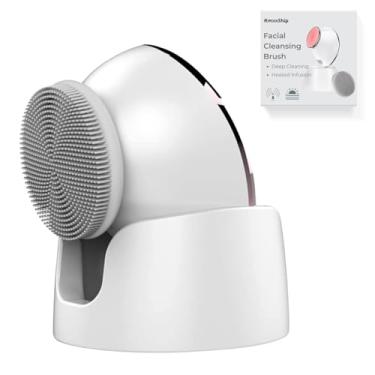 Imagem de KmaxShip Face Scrubber, Exfoliate Face Brush, 2 in 1 Electric Vibration & Heated Face Scrubber for Cleansing & Massage, Suitable for Sensitive & Acne-Prone Skin, 5 Speed for Deep Facial Cleansing