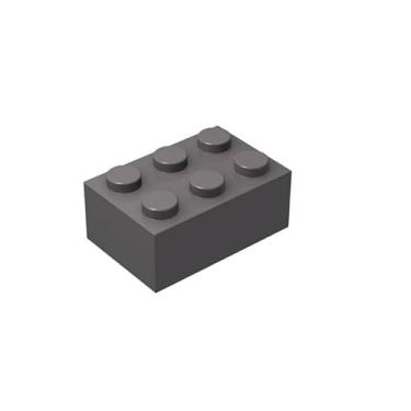 Imagem de Classic Bulk Brick Block 2x3, 100 Piece Brick 2x3,Compatible with Lego Parts and Pieces 3002, Creative Play Set - Compatible with Major Brands (110 Pcs) (Dark Gray)