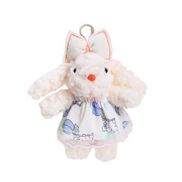 Imagem de Chaveiro de pelúcia fofo coelhinho de orelhas caídas para mulheres e meninas