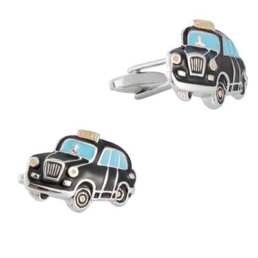 Imagem de Cufflinks Black Enamel English Taxi Copper para homens - yiweisai