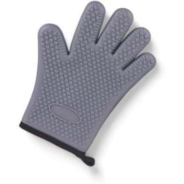 Imagem de Luvas de Silicone Anti-Escaldantes de Cozinha Luvas de Forno de Microondas - Cinza