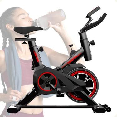 Imagem de Bicicleta Ergométrica Fitness Spinning Cor Preto E Vermelho Treino em 
