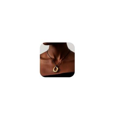 Imagem de YANCHUN Colar Boho grosso em espiral vazado para mulheres, colares de cordão com pingente de ouro, joias modernas, presentes de Natal, Metal, Sem Pedra Preciosa