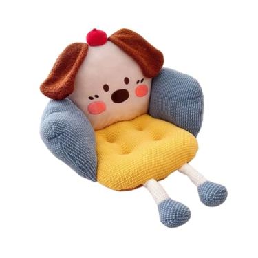 Imagem de Bothyi Almofada de assento fofa, antiderrapante, para sofá, com encosto e apoio de braços, ideal para uso no chão, em restaurantes e espaços pequenos, Apoio de Braço Azul