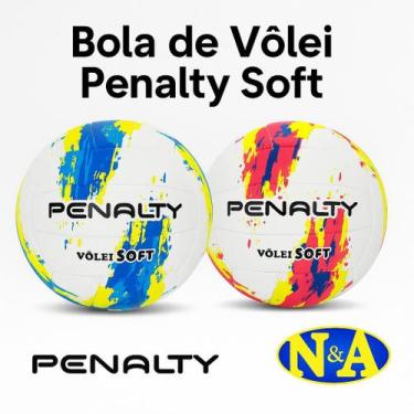 Imagem de Bola De Vôlei Penalty Soft XXIII Original Oficial, Branco, Azul, Amare