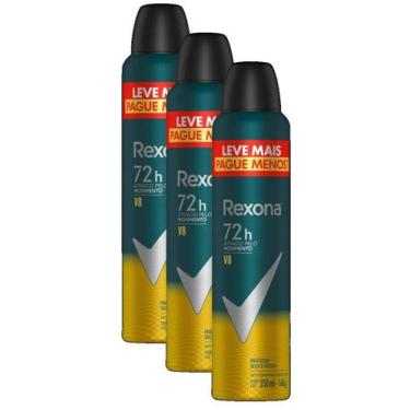 Imagem de kit 3 Desodorantes Rexona Men Antitranspirante V8 250ml