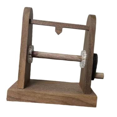 Imagem de Fenteer Álbum de fotos com moldura flipbook, caixa de madeira para decoração de casa, com manivela, ideal para aniversários, feriados, casamentos, festas e, Nogueira Preta, Sem Fotos.