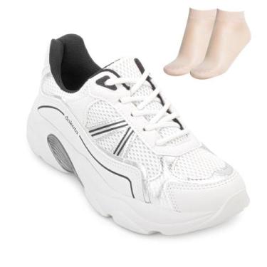 Imagem de Tênis Dakota BP Casual e Meia DT25-D0971, 36, Branco, Prata