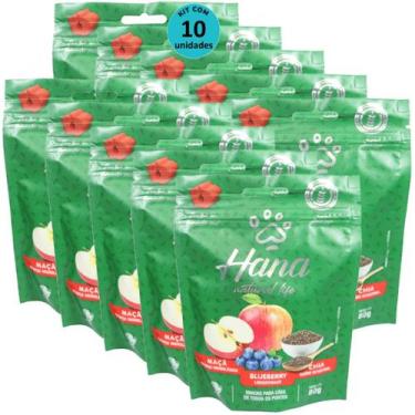 Imagem de Hana Natural Life Maçã Blueberry Chia 80g Snacks Para Cães Adultos Kit