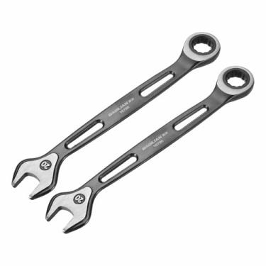 Imagem de HARFINGTON 2 chaves de catraca de 20 mm métrico 12 pontos CR-V eletroforese caixa dupla chave catraca aberta com 72 dentes 5° Swing ferramenta de grau industrial para reparo