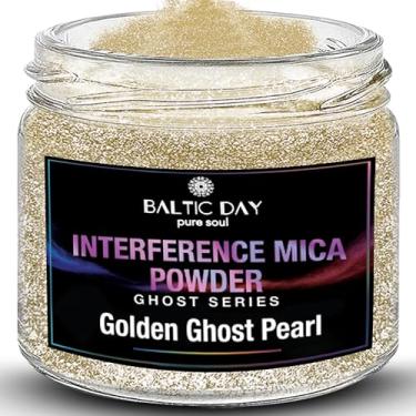 Imagem de BALTIC DAY - Pó de mica, 100 frascos de 5 g de pó de mica para conjunto de resina epóxi - Pigmento em pó de resina epóxi - Pigmentos para fazer sabão, geleca, unhas (ouro de interferência)