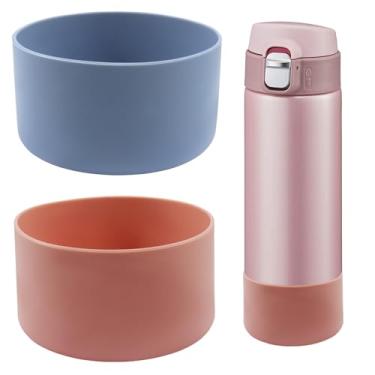 Imagem de Seimneire 2 peças de protetor de garrafa de água para bota Silicagel para Owala 947 ml, capa de base antiderrapante de 8,5 cm, compatível com garrafas de aço inoxidável FreeSip, Twist & Flip (pasta de
