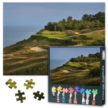 Imagem de 1000 Piece Jigsaw Puzzle for Adults Whistling Straits Golf Course Scenic Wall Art Premium Paper Puzzle Challenging Game Nature Landscape Home Office Decor 27.5x19.7 Inches