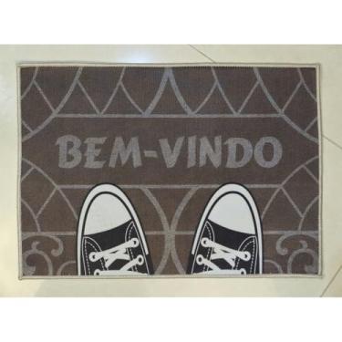 Imagem de Tapetes de Porta Bem Vindo 40x55cm Poliéster Capacho Decorativo para Entrada Casa Varanda(12)