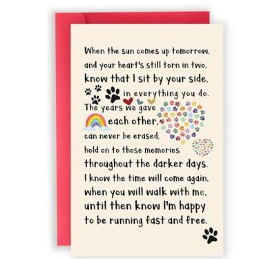 Imagem de HSECPTOW Cartão de simpatia de cães de estimação perdidos, cartões de condolências Rainbow Bridge, cartões de luto de gato, cartão universal de condolências para perda de animais de estimação, funeral