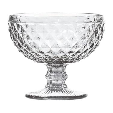 Imagem de Conjunto de Taças de Sobremesa Bico de Abacaxi, Vidro Cristalino, 300ml, 6 Unidades, 10,5 x 12cm, Design Texturizado em Diamante