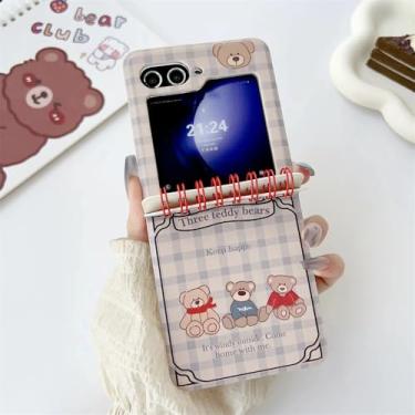 Imagem de Capa de celular estilo flip para Samsung Galaxy Z 6/5/4/3, Motorola Razr 60 50 Ultra, Razr 40 Ultra, 3 Bear Notebook, para Razr 40.