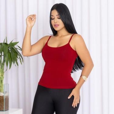 Imagem de Camiseta Regata Feminina Tecido Premium Primavera Verão - RIDENS, Verm