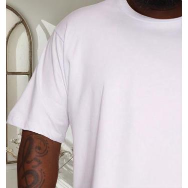 Imagem de Camiseta Masculina Plus Size - Básica Lisa G1 Ao G5 - Lishoope, Branco