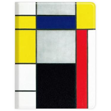 Imagem de Berkin Arts Capa para iPad 7/8/9ª geração/iPad Air 3ª geração (10,5 polegadas) capa de couro premium abstrato geométrico minimalista estilo color block design (vermelho, amarelo, azul por Piet