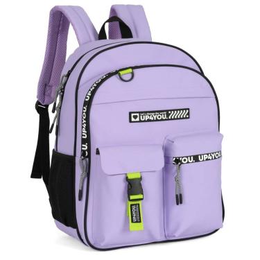 Imagem de Mochila Juvenil Escolar Feminino Emborrachada Grande Roxo