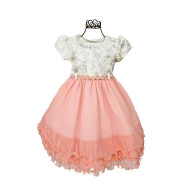 Imagem de Vestido Menina Bonita Festa Pérola Bordado Tule Casamento - JL Kids, 1