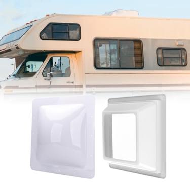 Imagem de RVGUARD Conjunto de claraboias para trailer, cúpula interna de 35,56 x 35,56 cm com substituição de claraboia, 45,72 cm x 45,72 cm, luz externa branca para abertura de 35,56 cm x 35,56 cm, para