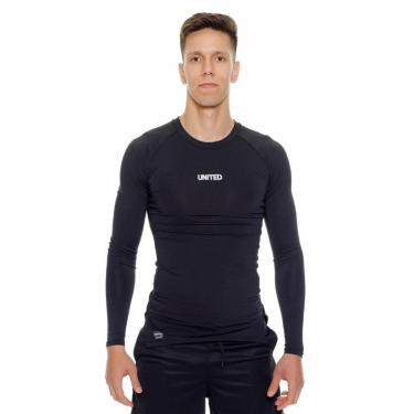 Imagem de Camiseta United performance de compressão térmica Manga Longa Proteção Solar UV 50+ - Preto - M-Masculino
