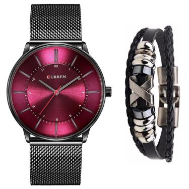 Imagem de Relógio Curren Masculino Ultra Fino Metálico + Pulseira-Masculino