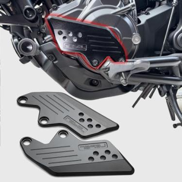 Imagem de Midimttop Capas de acabamento lateral para apoio para os pés Rebel1100T Rider Footboard Protetor de calcanhar Placa de fixação de degrau Capas compatíveis com HO&N&DA Rebel CMX 1100 Rebel1100
