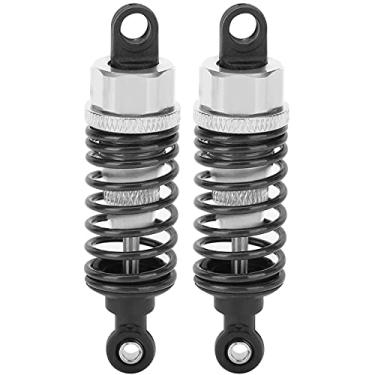 Imagem de Amortecedores de metal rc amortecedor de mola ajustável absorção de choque de alto desempenho para carros traxxas slash 2wd rc durável 70mm 2 peças (Prata)
