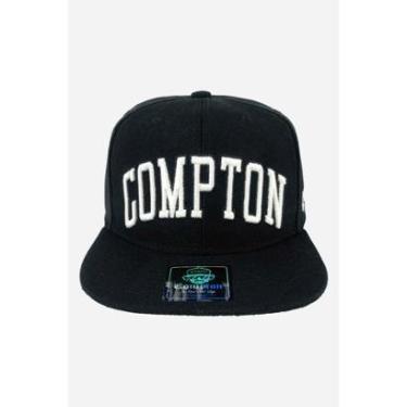 Imagem de Boné Compton Aba Reta Snapback Urban Preto-Unissex