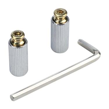 Imagem de OVSAL Pinos de ponte para guitarra elétrica, âncoras douradas M6 métricas, parafusos de montagem e buchas de inserção, compatíveis com peças de substituição de pontes de guitarra Stratocaster