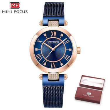 Imagem de Relógio Feminino Mini Focus Mf0215l à Prova D'água Azul
