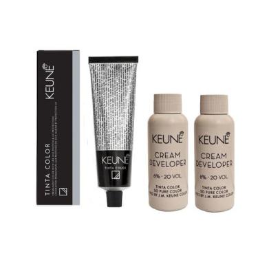 Imagem de Tinta Coloração Keune 6.1 Louro Esc Cinz + 2 Developer 20vol