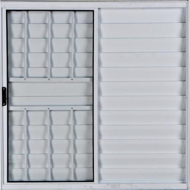 Imagem de Janela Veneziana de Alumínio 3 Folhas 1,00 X 1,20 Com Grade Cor Branco