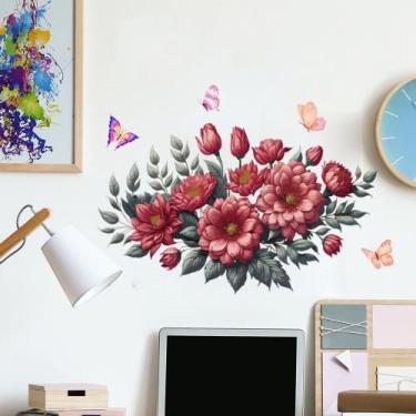 Imagem de Adesivos de parede Creative Flower and Butterfly PVC 30x45cm - yiweisa