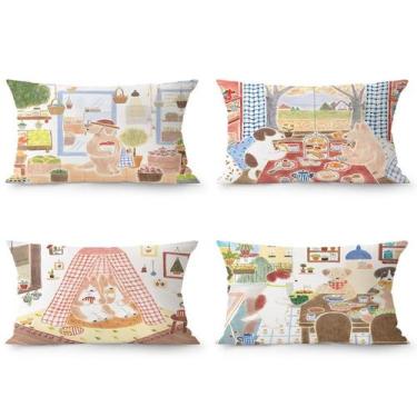 Imagem de Conjunto de fronhas Cute Animal Bear Dog 40x60cm (4 unidades) - yiweis