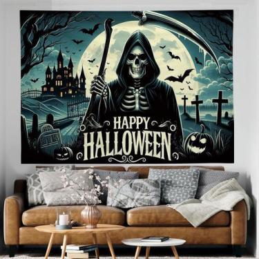 Imagem de Tapeçaria para pendurar na parede Halloween Grim Reaper 150x100cm - yi