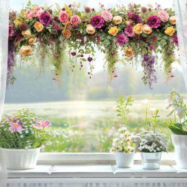 Imagem de Adesivos de janela Decalques românticos de vidro floral de videira - y