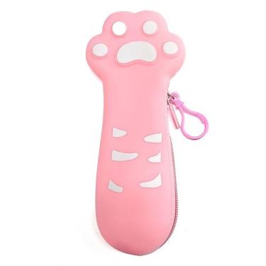 Imagem de Estojo de lápis de silicone Cute Cartoon Cat Paw de grande capacidade 
