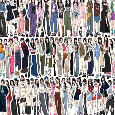 Imagem de Pacote de adesivos Mocha Girl, 65 peças de roupa estética e moda - yiw