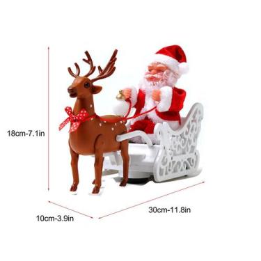 Imagem de Novos enfeites de Natal Deer Cart Santa Claus Electric Music - Gloome 